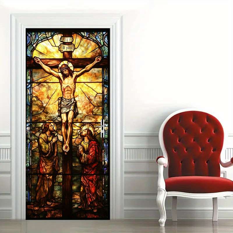 1pc 95.0x214.88cm Jesus Christian Themed Stickers