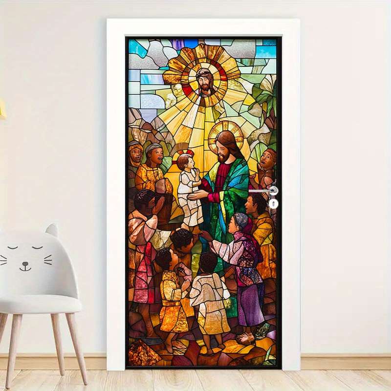 1pc 95.0x209.8cm Jesus Christian Themed Stickers