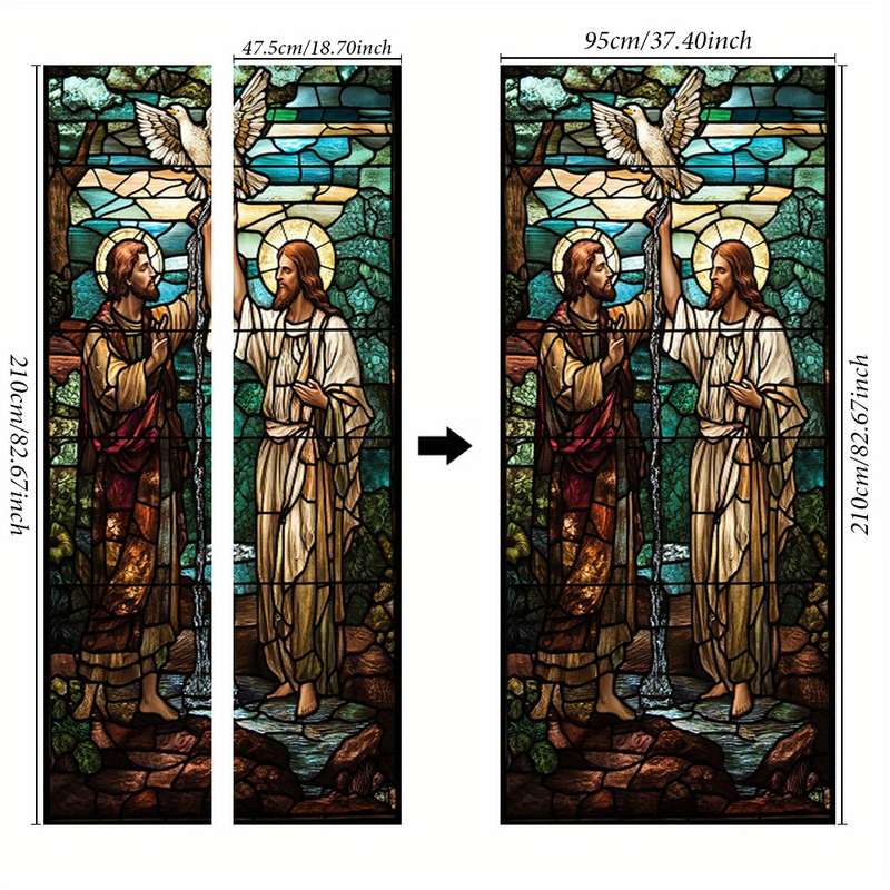 1pc 95.0x214.88cm Jesus Christian Themed Stickers