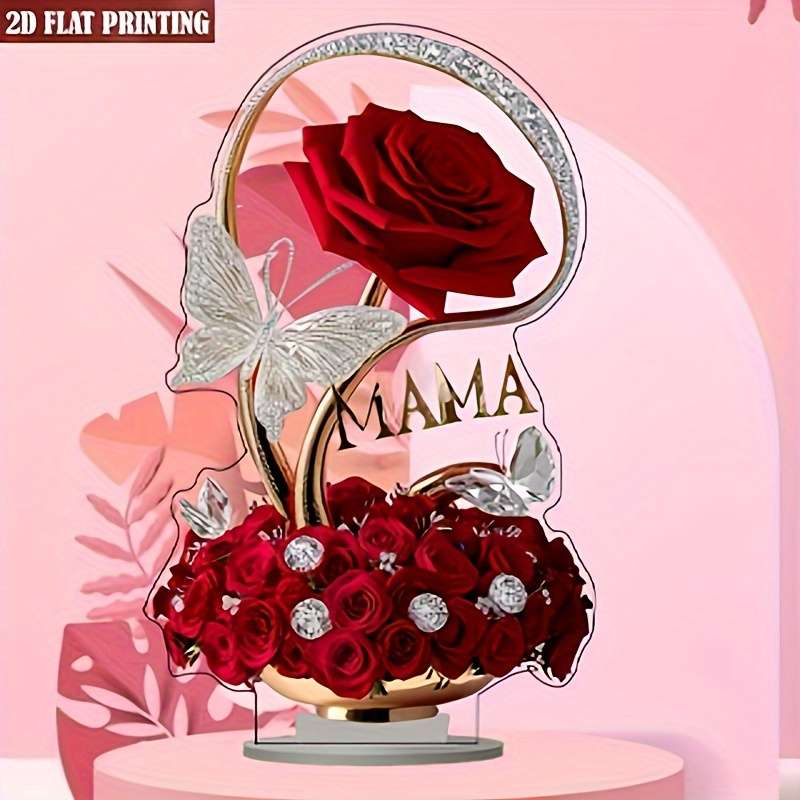 1pc 2D Flat   Acrylic Rose a Gift of Roses for My Wife a Birthday Present for My Wife a Rose