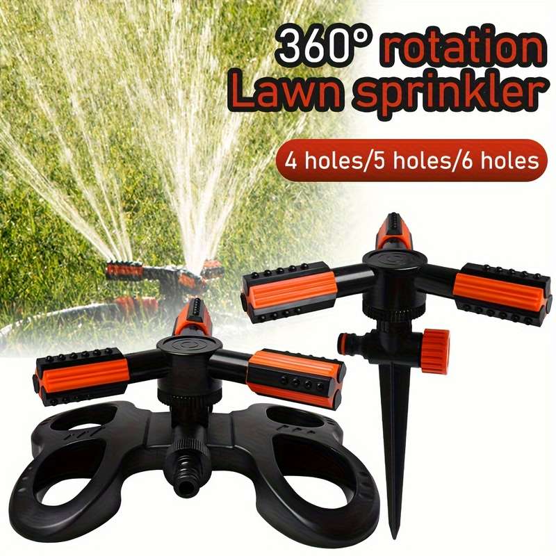 1Pc Rotating Garden Sprinkler System With Adjustable Nozzle