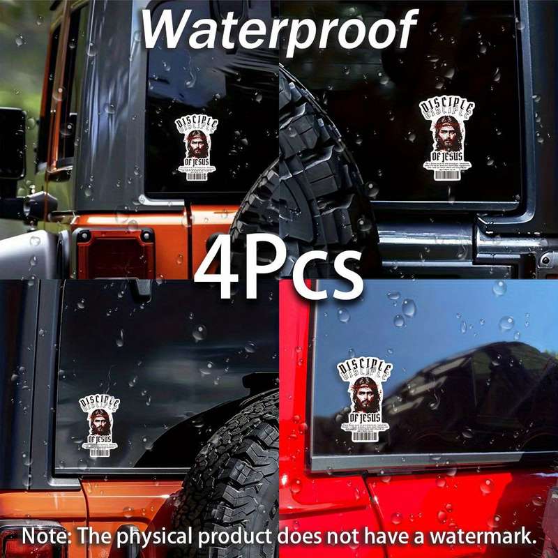 4Pcs Jesus Christian Themed Stickers