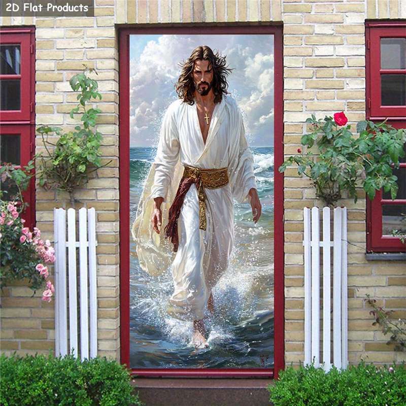 1pc 95.0x214.88cm Jesus Christian Themed Stickers