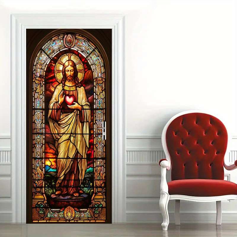 1pc 95.0x214.88cm Jesus Christian Themed Stickers