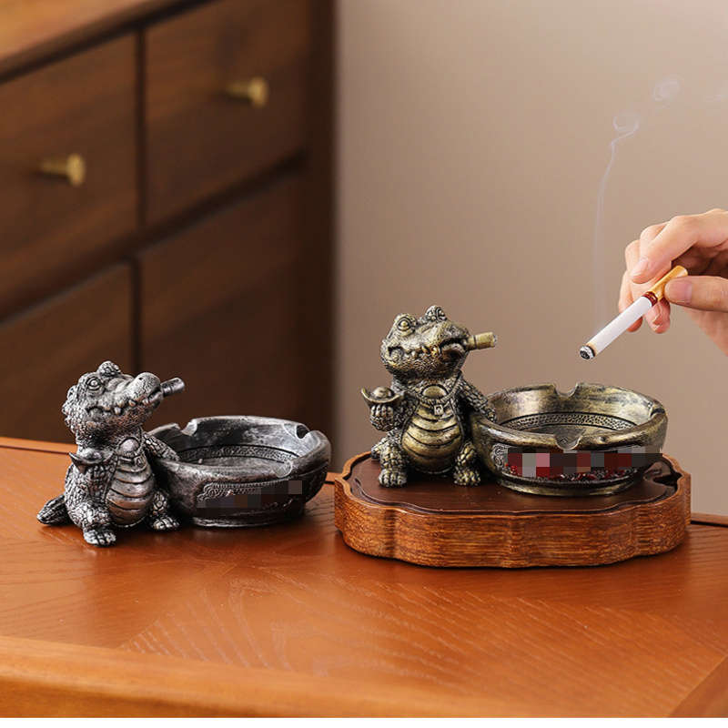 1pc standing posture Big alligator ashtray funny animal anti-ash fly creative high-end atmos
