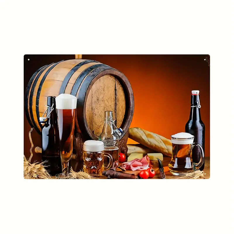 1pc 2D Wine Champagne Iron Signage Novelty And Interesting Vintage Decorative Plaque Home Decor Bath