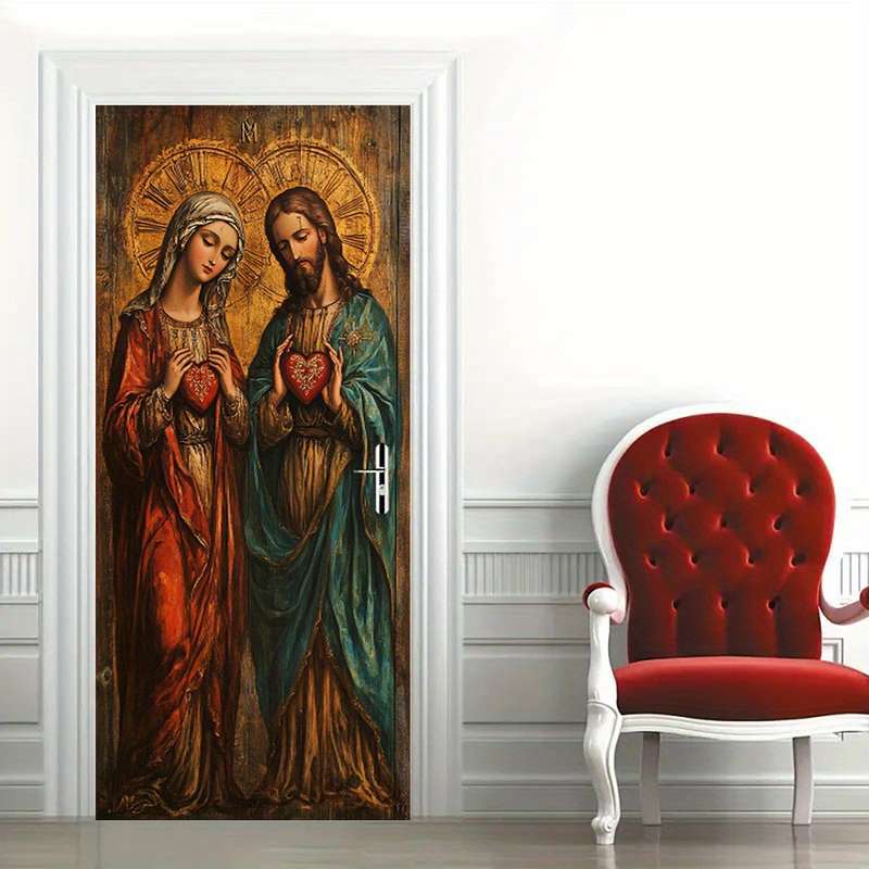 1pc 95.0x209.8cm Jesus Christian Themed Stickers