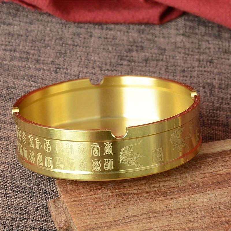 1pc Creative ashtrays blessing characters and tigers brass crafts ashtrays office decoration