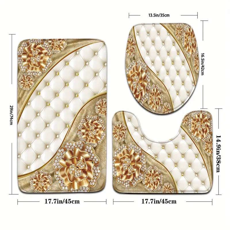 3-Piece Nordic Style Bathroom Mat Set