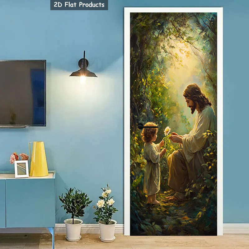 1pc 95.0x209.8cm Jesus Christian Themed Stickers
