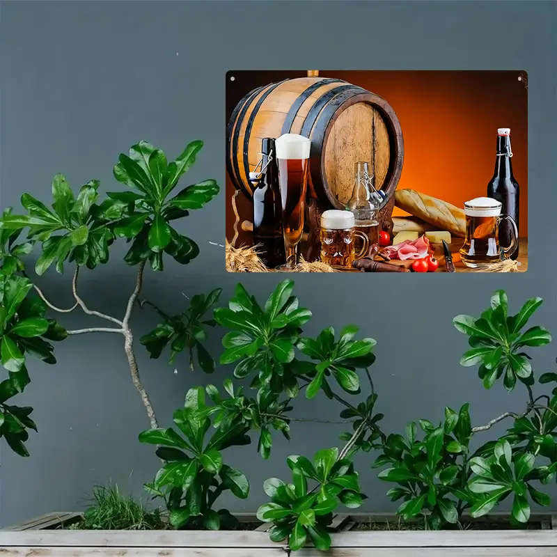 1pc 2D Wine Champagne Iron Signage Novelty And Interesting Vintage Decorative Plaque Home Decor Bath