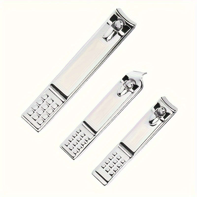 3pcs Stainless Steel Nail Clipper Set Large Small Slanted Mouth