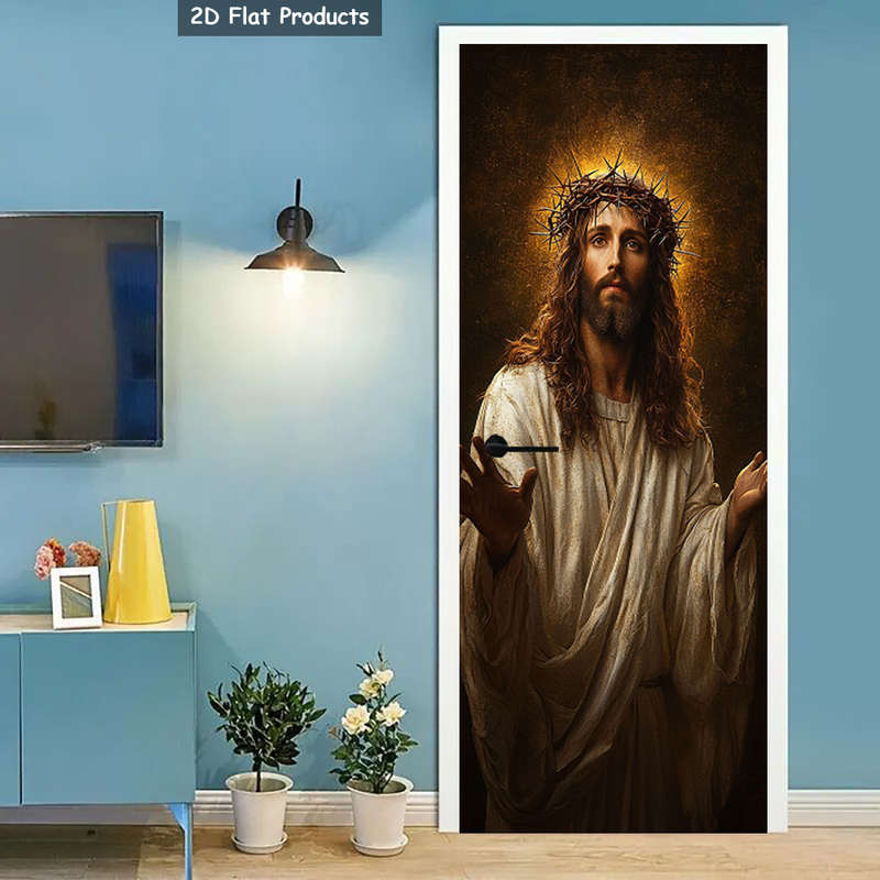 1pc 95.0x214.88cm Jesus Christian Themed Stickers