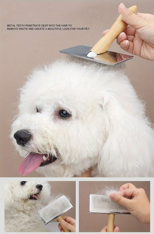 1pc Wooden 8.8cm Pet Comb