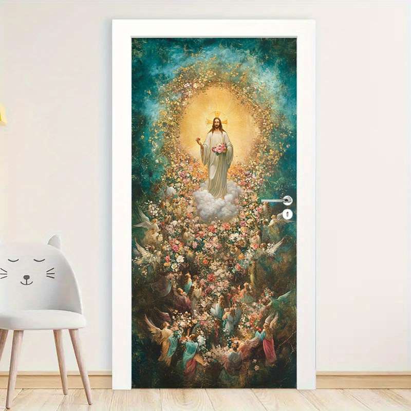 1pc 95.0x209.8cm Jesus Christian Themed Stickers