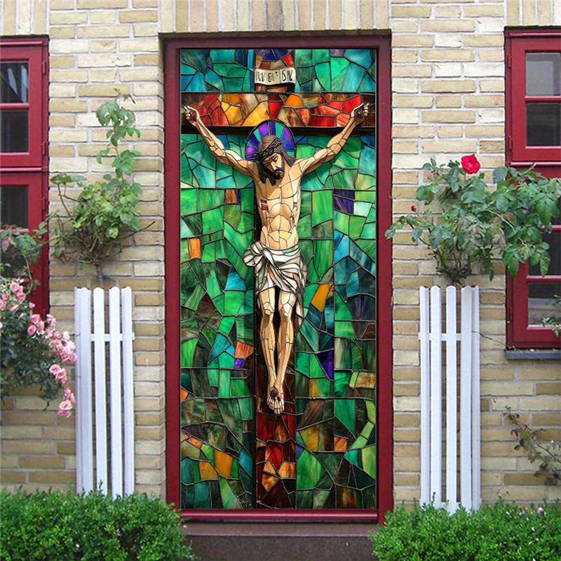 1pc 95.0x209.8cm Jesus Christian Themed Stickers