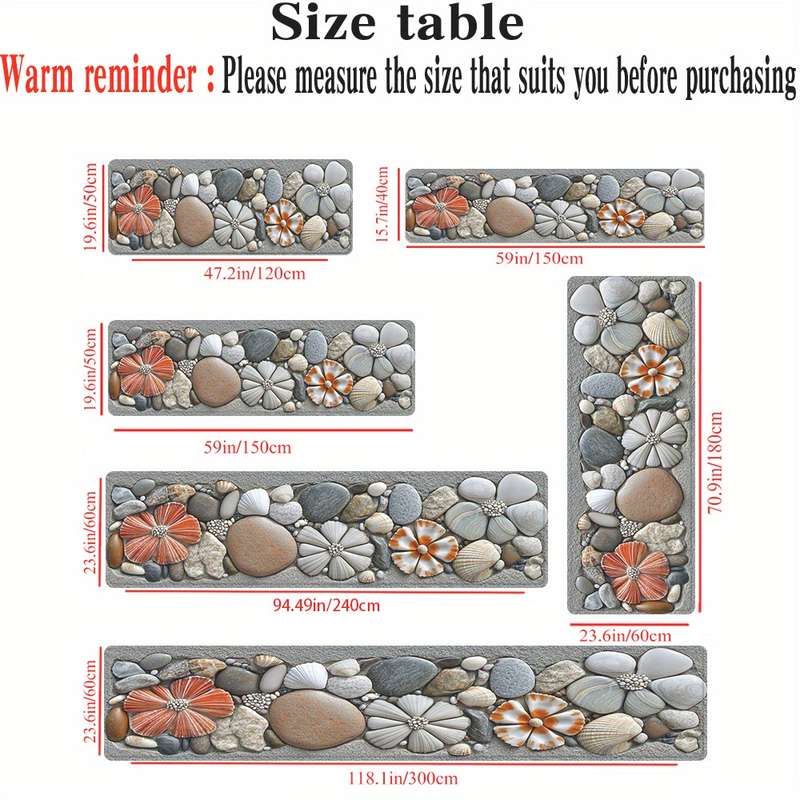 1Pc 15.7x59inch 40x150cm Floor Mat