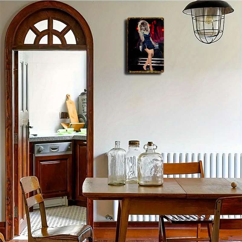 1pc Vintage Retro Metal Wall Sign High-Definition Stage Singer Art Decor for Living Room Bedroom