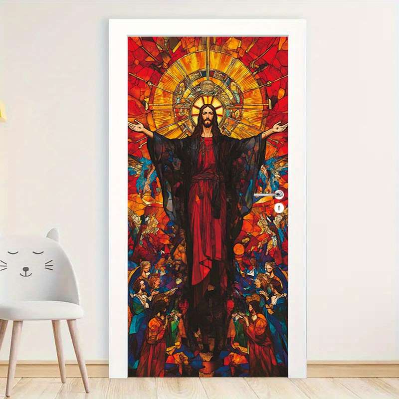1pc 95.0x209.8cm Jesus Christian Themed Stickers