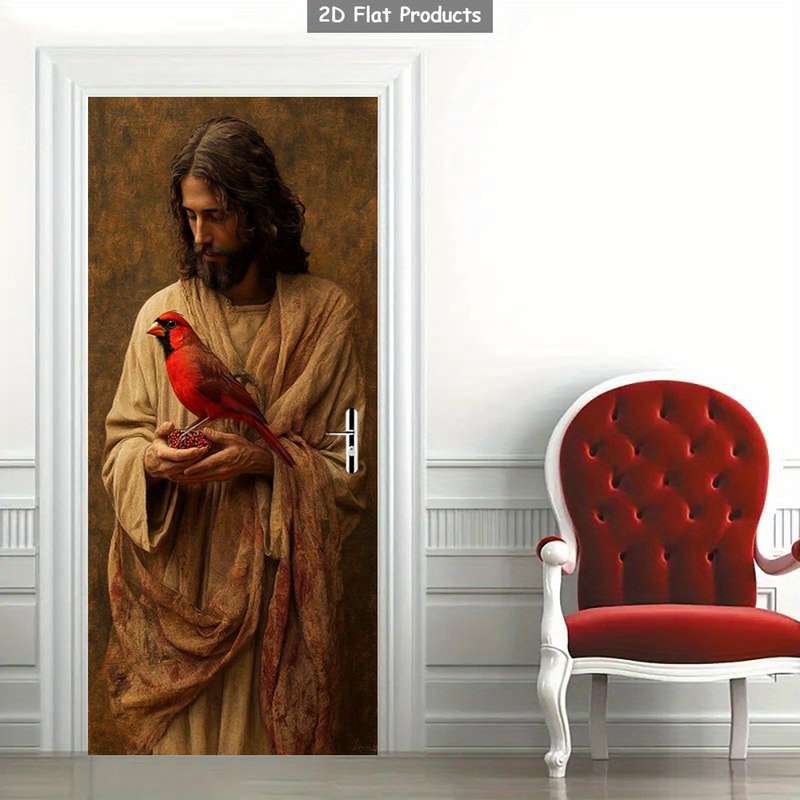 1pc 95.0x214.88cm Jesus Christian Themed Stickers