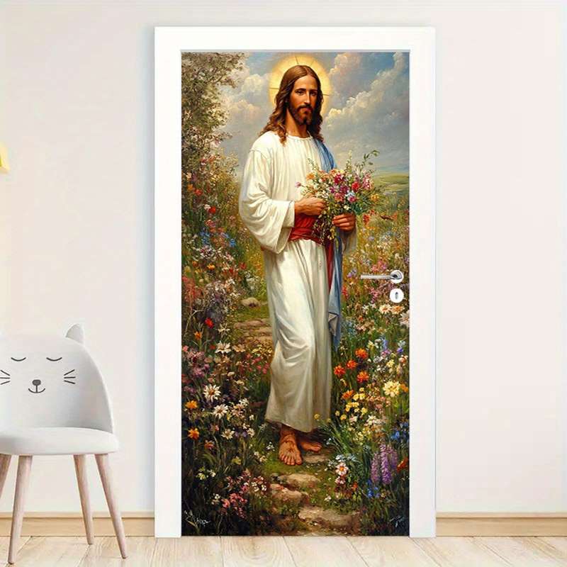 1pc 95.0x214.88cm Jesus Christian Themed Stickers