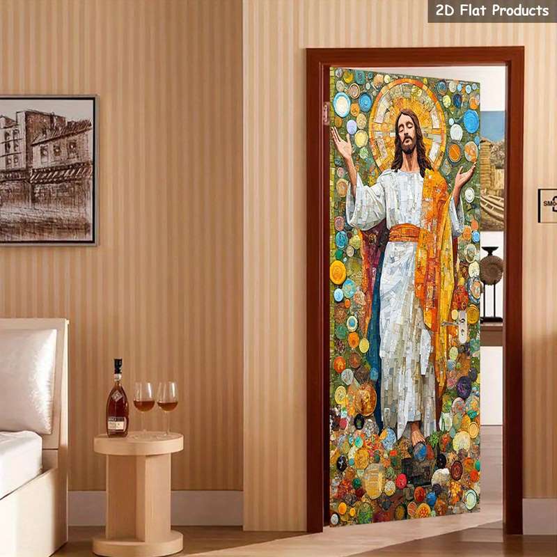 1pc 95.0x214.88cm Jesus Christian Themed Stickers