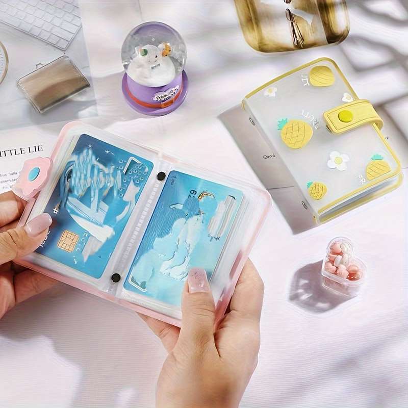 1pc Sunflower Snap INS Style Cute Fruit Animal Pattern Female Card Holder Small and Large Capacity