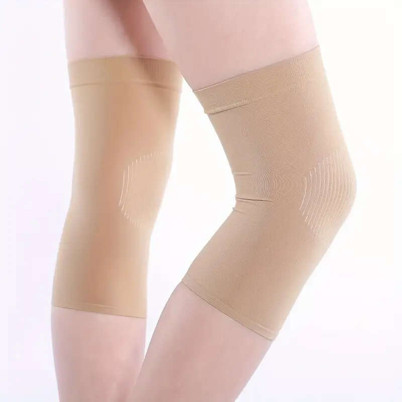 2pcs Ultra-Thin Short Breathable And Warm Knee And Leg Pads Seamless Invisible Elastic Knitted Knee