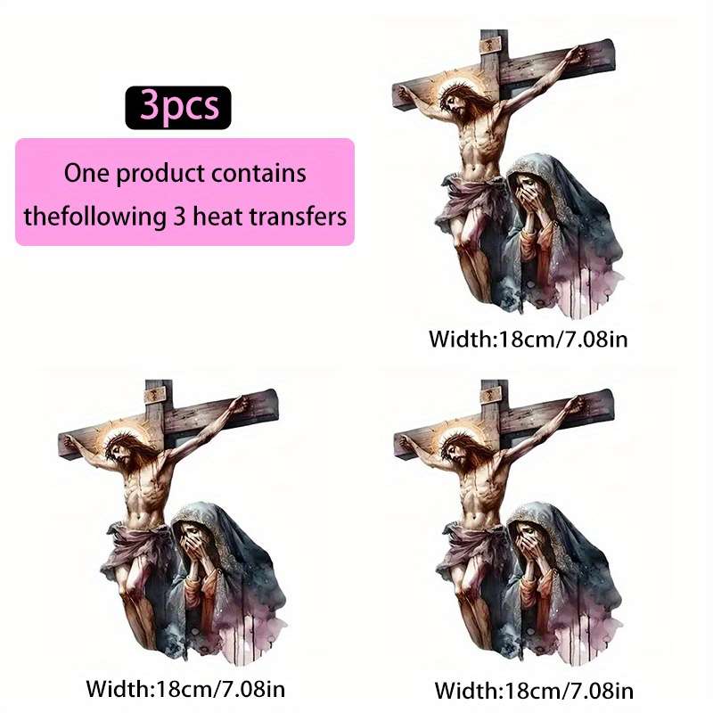 3pcs Jesus Christian Themed Stickers