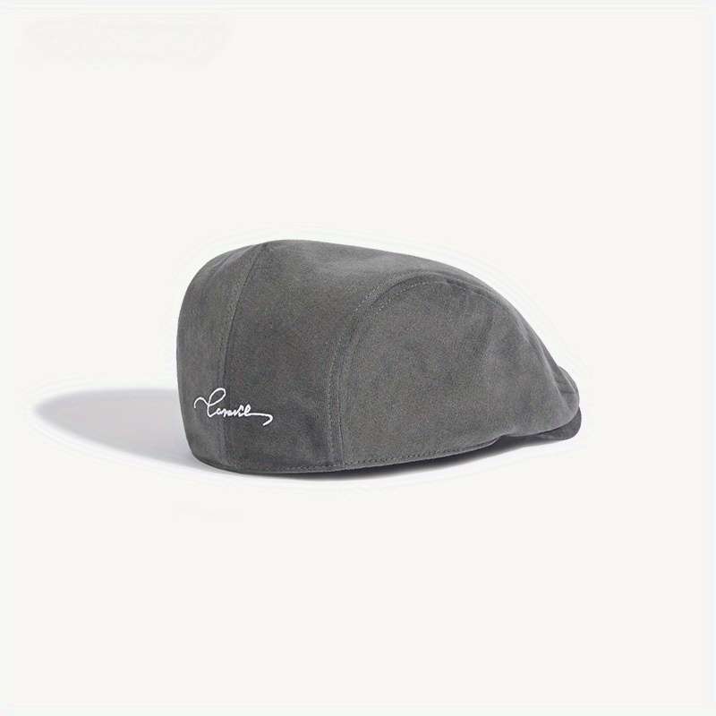 1pc Men's Retro Beret Cap Reversible Vintage Newsboy Hat Spring Autumn Fashion Accessory Gray