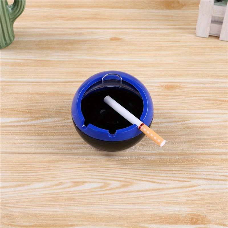 1pc Plastic Fireproof and Windproof Ashtray Home Decorative Spherical Ashtray Household PP Plasti