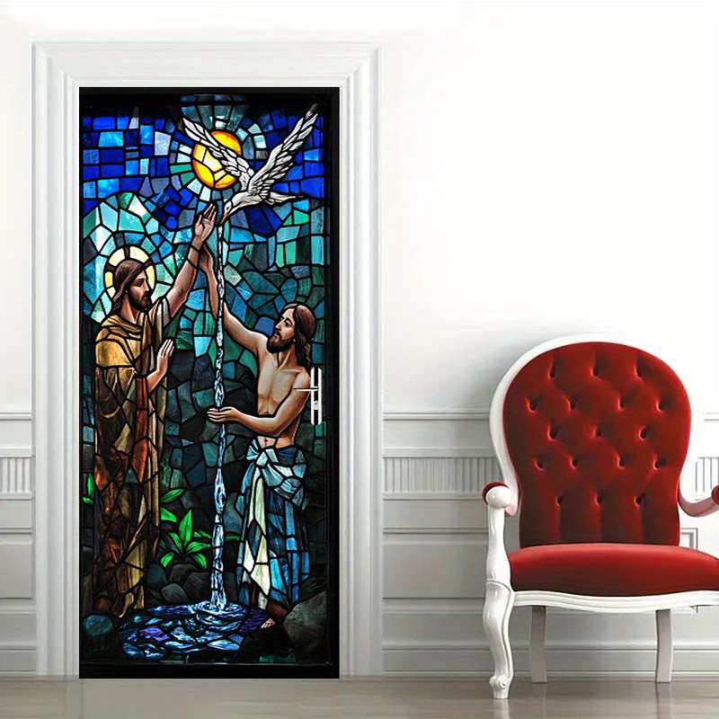 1pc 95.0x214.88cm Jesus Christian Themed Stickers
