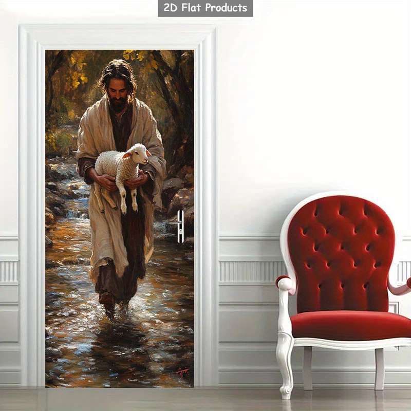 1pc 95.0x214.88cm Jesus Christian Themed Stickers