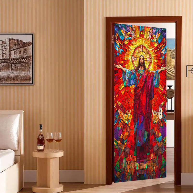1pc 95.0x209.8cm Jesus Christian Themed Stickers