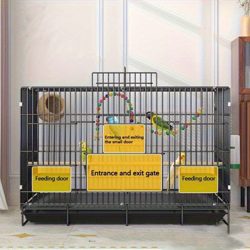 1pc Single-layer standard cage (transparent and high-heightened horizontal wire) Pet Cage