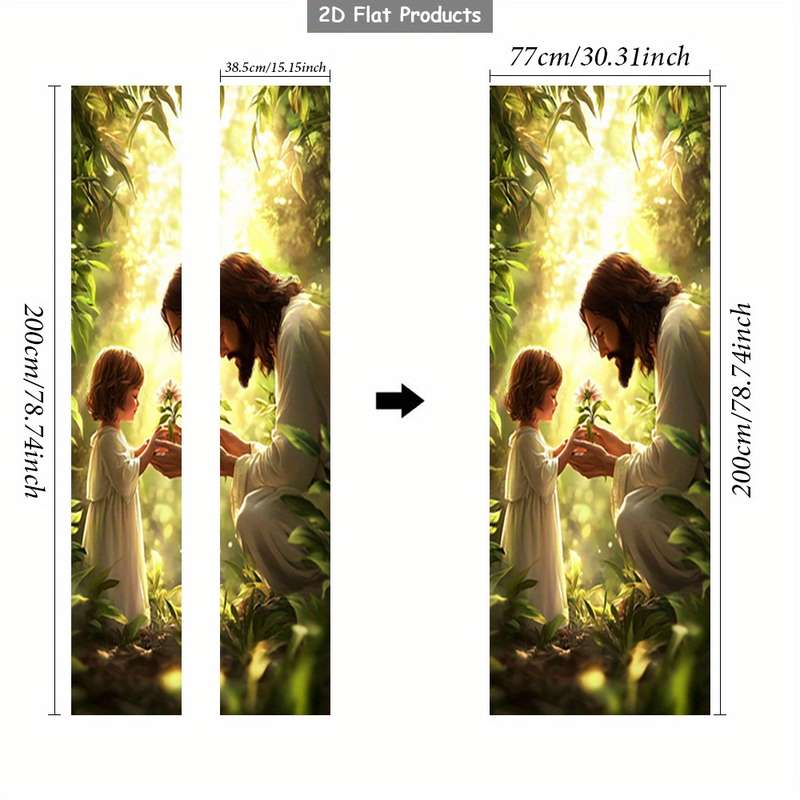 1pc 95.0x209.8cm Jesus Christian Themed Stickers