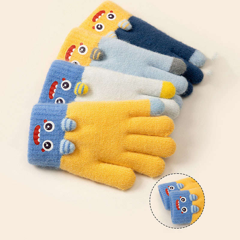 1 Pair Yellow Warm Gloves