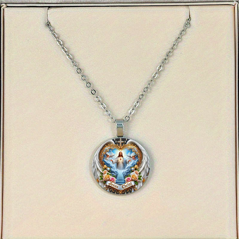 1 Piece Silvery Jesus Theme Pendant