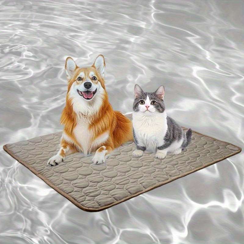 1piece Ice Sliky Fiber Fabric Cooling Mat Coffee Color Cooling Pad