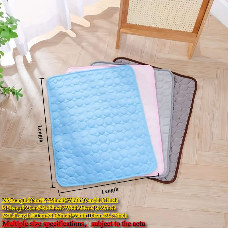 1PC Pet Mat Ice Sliky Fiber Fabric Cooling Mat Coffee Color Size XS 40x30cm 60g