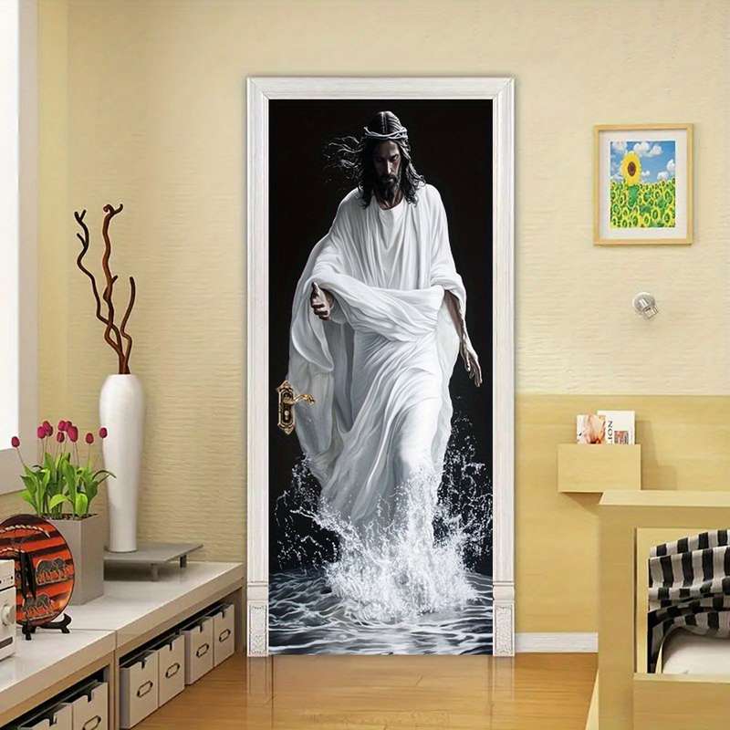 1pc 95.0x209.8cm Jesus Christian Themed Stickers