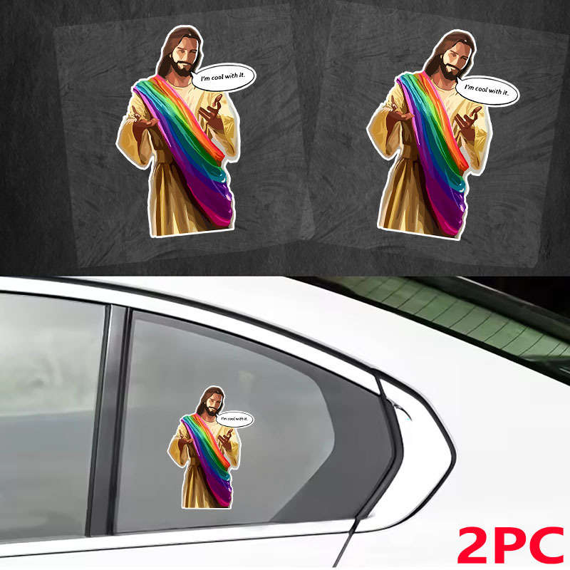 2 Pieces Jesus Christian Themed Stickers