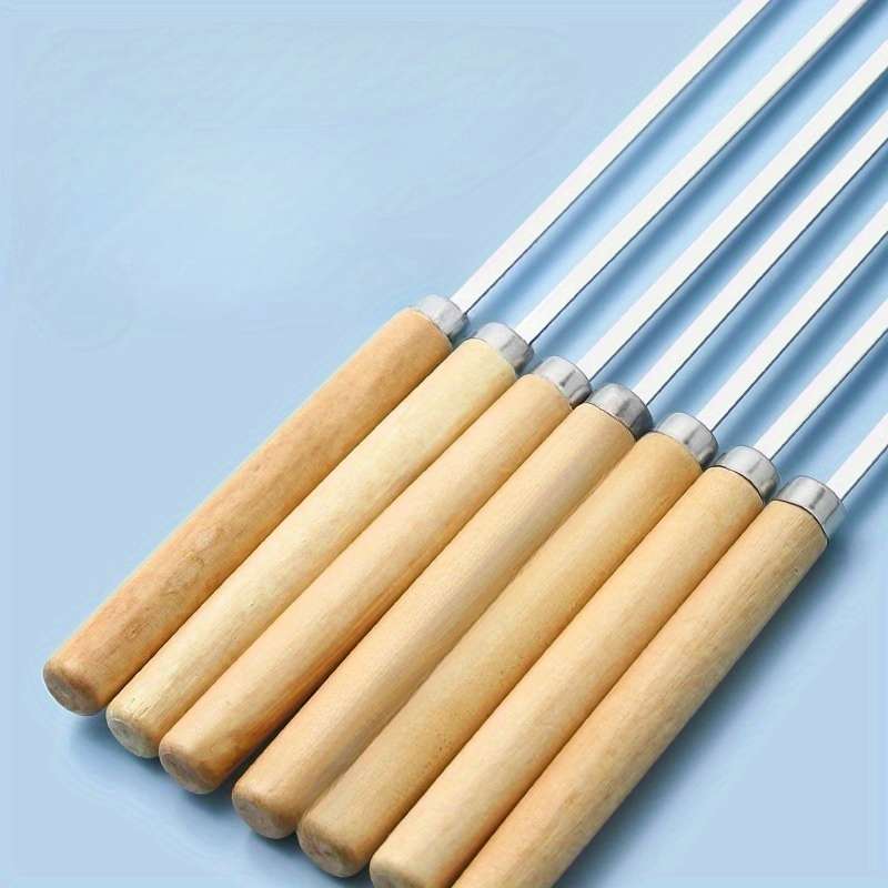 25pcs of stainless steel wood handle barbecue sticks 3.96 meter is very suitable