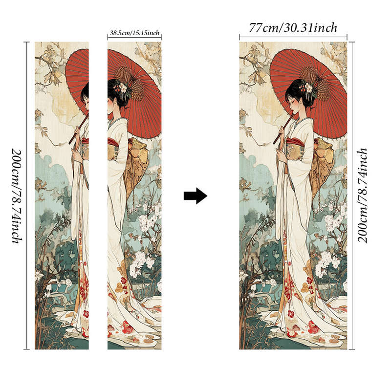 1Pc 76.96x199.9cm Door Window Sticker