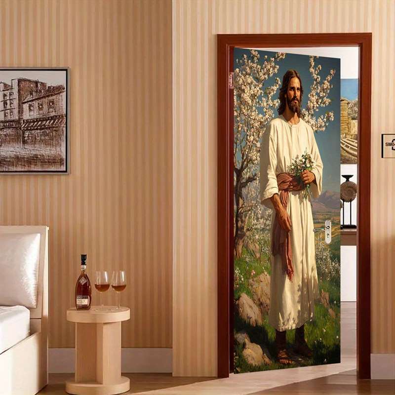 1pc 95.0x214.88cm Jesus Christian Themed Stickers