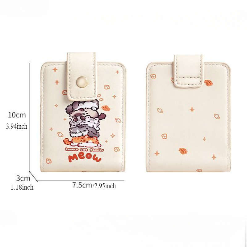 1pc Cute Cartoon Lipstick Holder with Mirror Portable Mini Makeup Bag for On-the-Go Touch-Ups