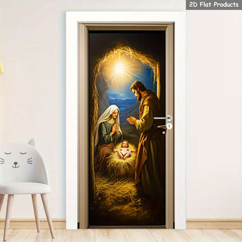 1pc 95.0x209.8cm Jesus Christian Themed Stickers