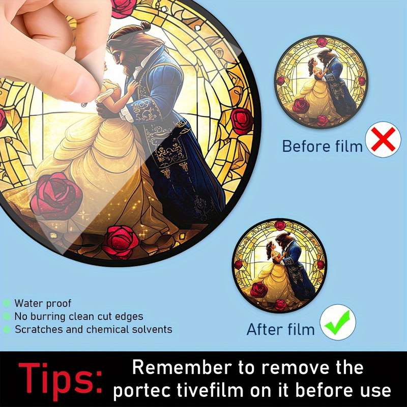 1pc 2D Flat  Beast from Beauty and the Beast Suncatcher  Stained Acrylic Window Hanging for O