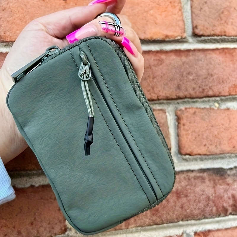 1pc Minimalist Everyday Women'S Wallet Made of Durable Nylon Multi-Functional Card Holder Keychai