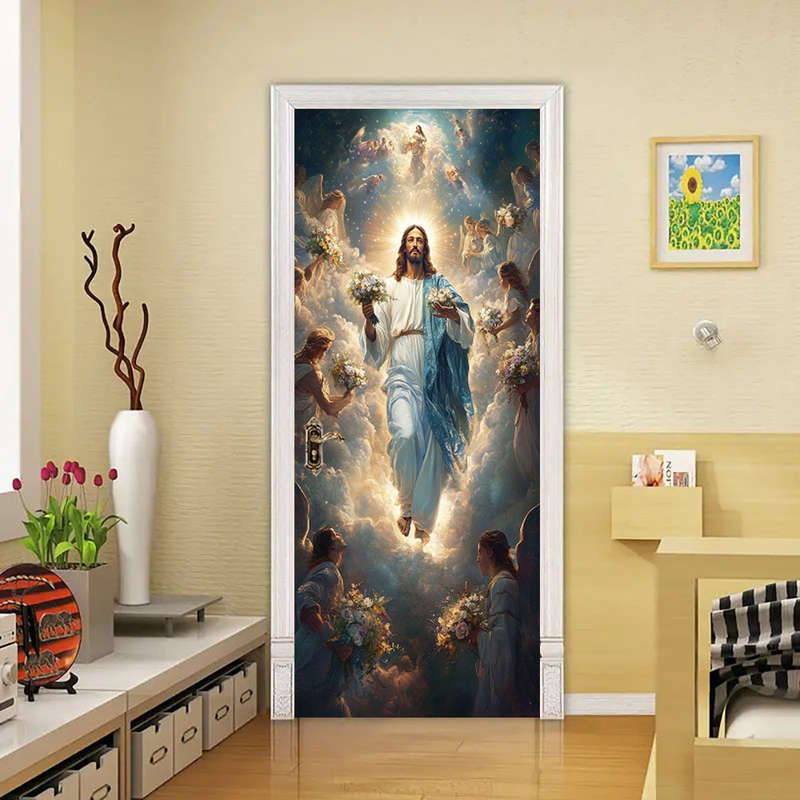 1pc 95.0x214.88cm Jesus Christian Themed Stickers